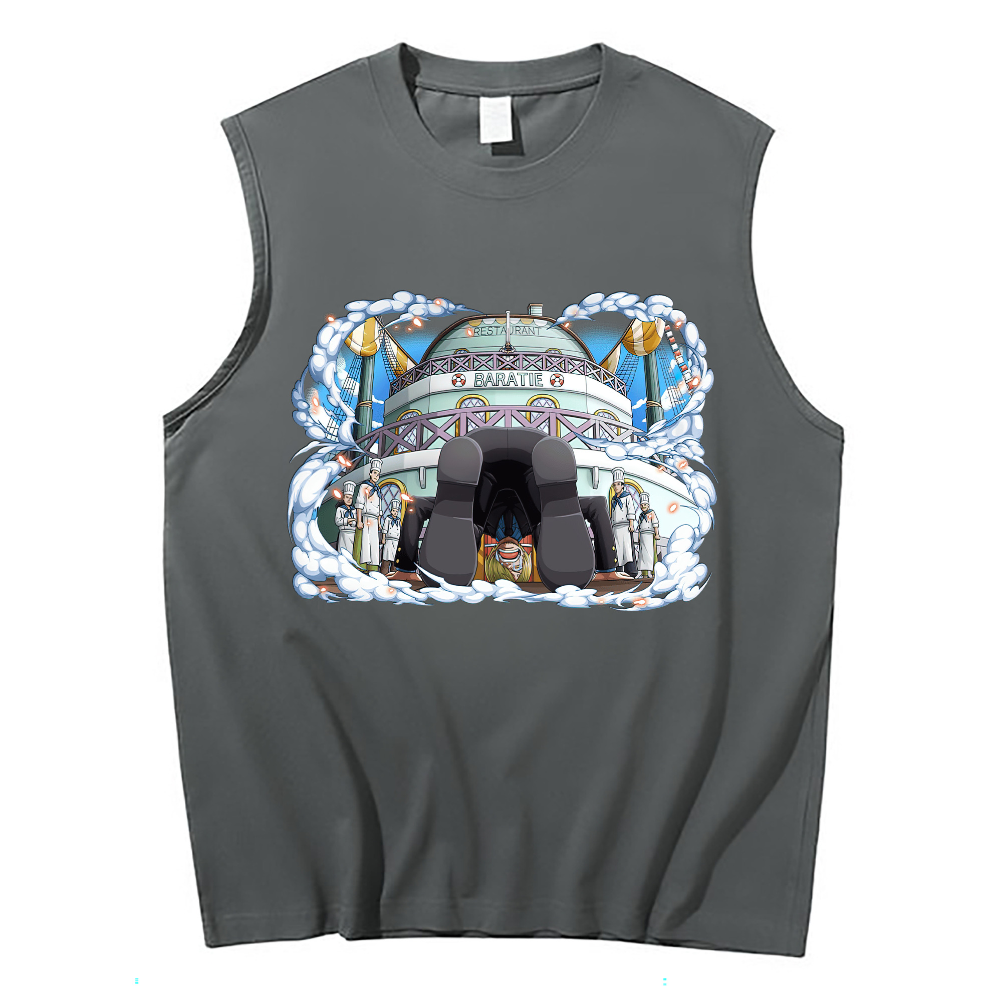 （画像用） ワンピース サンジ ONE PIECE Sanji コットン100％タンクトップ（フロントプリント）